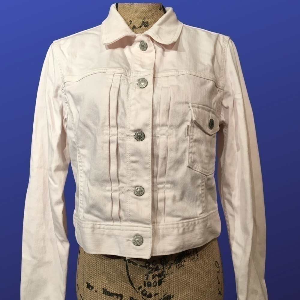 LEVI STRAUSS & CO. Original CROPPED Trucker Jacket, BLUSH PINK, Size Medium